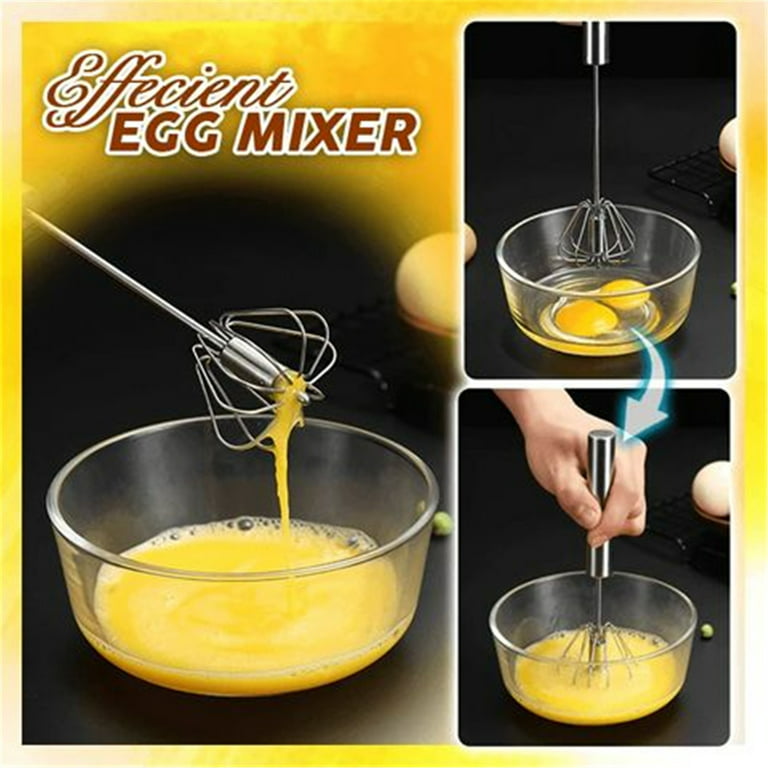 New Semi Automatic Mixer Egg Beater Manual Self Turning 304