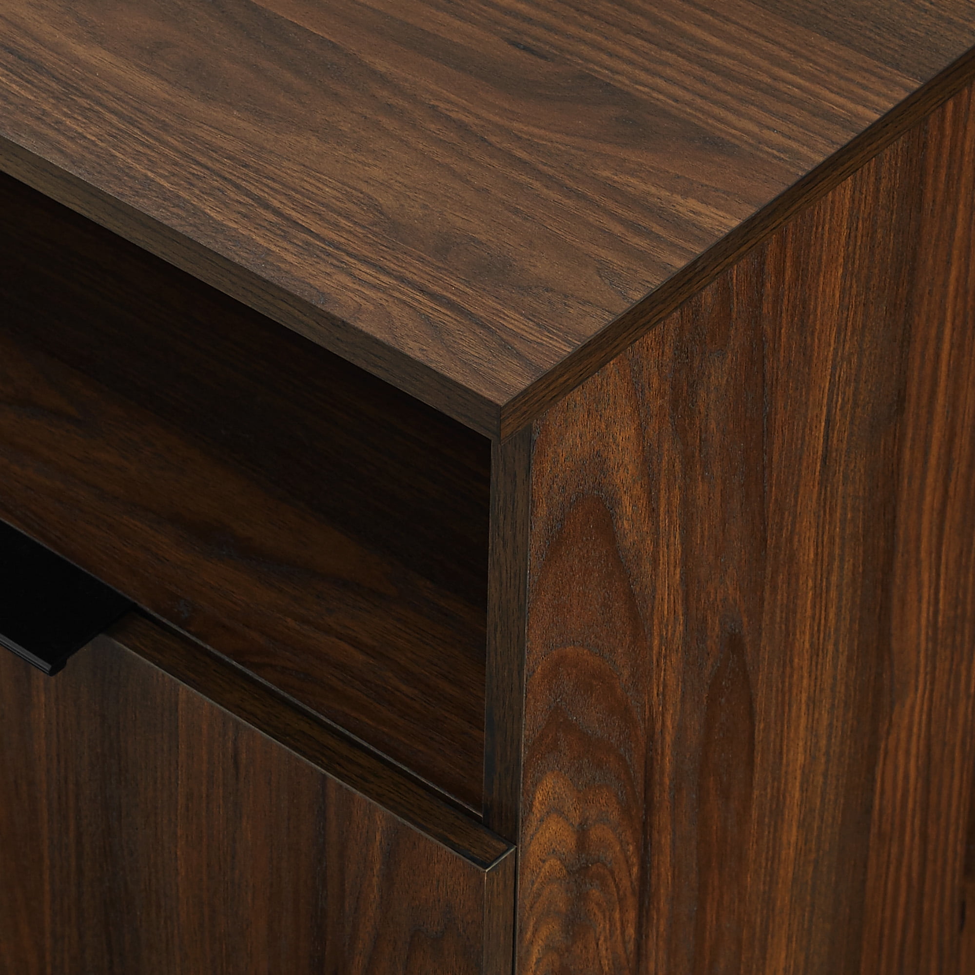 Manor Park Modern Angled Door Accent Cabinet, Dark Walnut