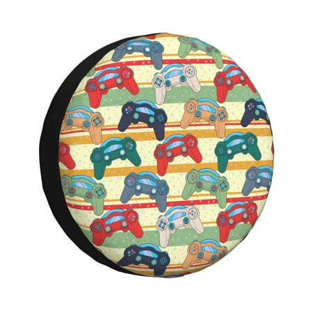 Spare Tire Cover Retro With Joysticks Wheel Cover Tire Covers for Trailers Car Truck Camper Universal Tire Covering Fits Diameter 16 inch
