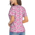 thumbnail image 3 of Vsdgher Cool Flamingos Women Shirts V Neck Short Sleeve Tops T-Shirt Basic Tees, S to 3XLSmall, 3 of 5