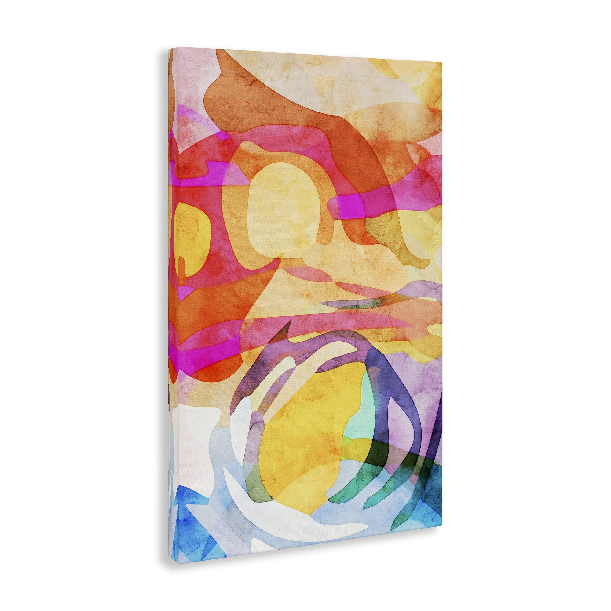 Stupell Industries Overlapping Transparent Shapes Abstract Painting Wrapped Canvas Art Print Wall Art, 20 x 30