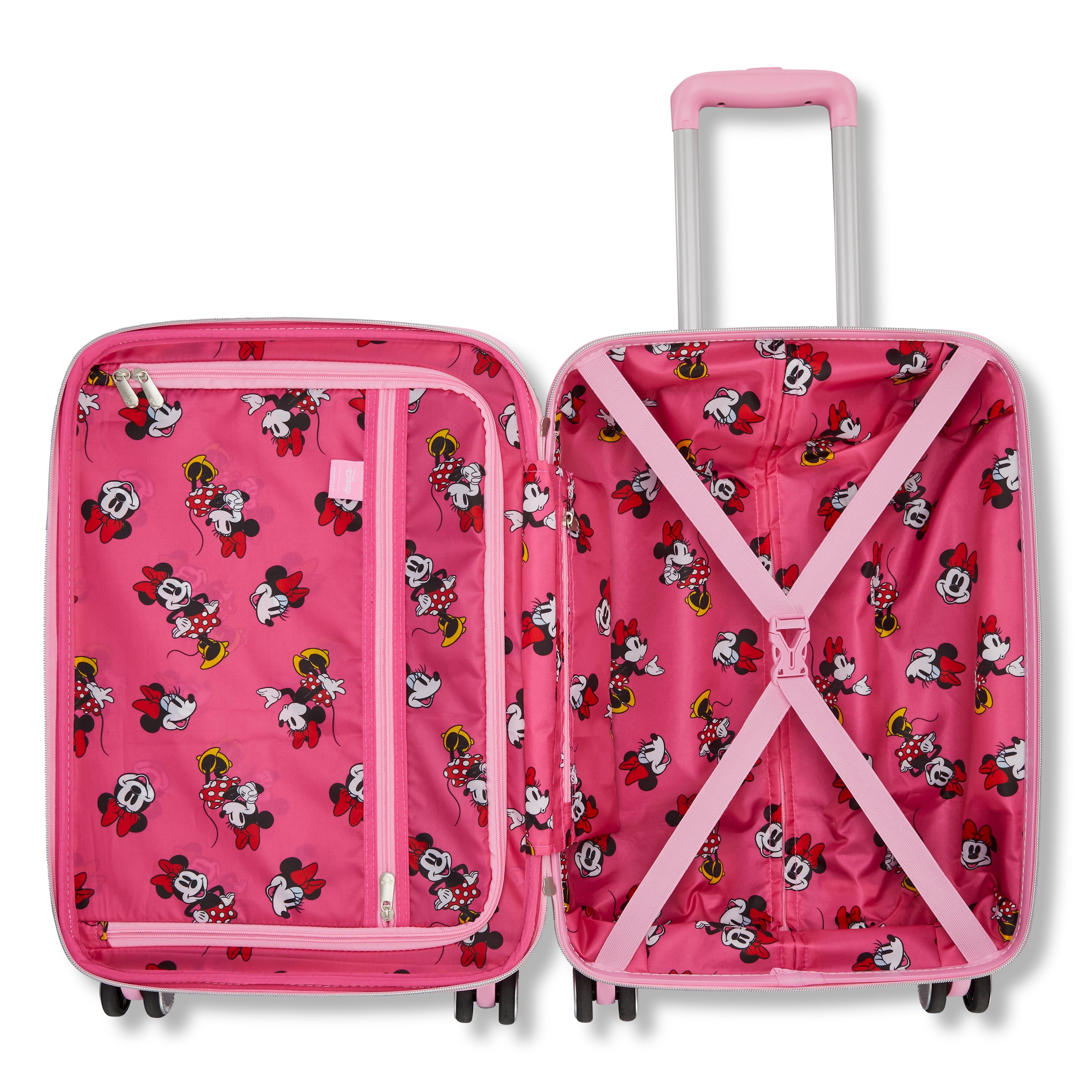 Disney x American Tourister All Ages Minnie Mouse Carry On Suitcase with Spinner Wheels - Pink
