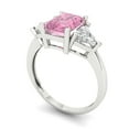 thumbnail image 2 of Three-Stone Engagement Ring for Women - 2.82ct Simulated Pink Diamond in 14K White Gold Promise Ring, 2 of 6