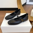 thumbnail image 4 of Women's Square Toe Mary Jane Flats, Soft Leather, Buckle Closure, Casual Shoes, 4 of 17