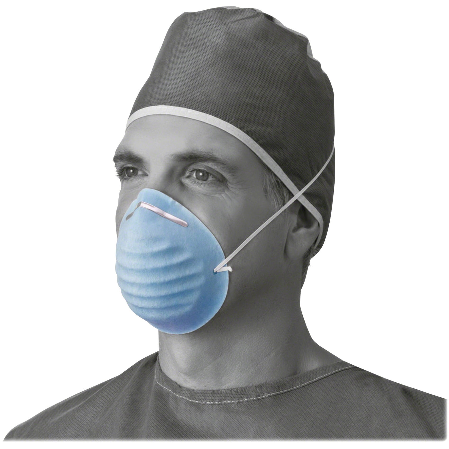 Medline, MIINON27381, Cone-style Face Mask, 50 / Box, Blue