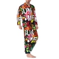 thumbnail image 2 of Salouo Summer Birds and Flowers Print Button-Front Long Sleeve Pajama Set for Men, Soft 2Pjs Men's Long Sleeve Sleepwear-X-Large, 2 of 7