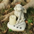 thumbnail image 4 of wtgtog Dog Tombstone Statue, Resin Outdoor Garden Monument, LED Candle Illuminating Design, Weather-Resistant, Perfect for Pet Memorial Garden Decor, heartfelt Remembrance Ornament, 4 of 6
