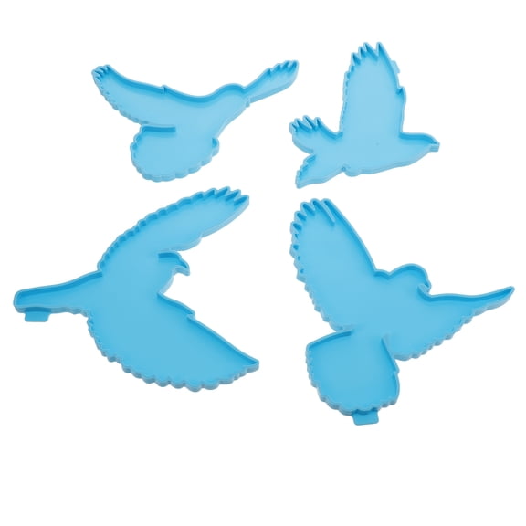 MEIBUTYUP 4Pcs Durable Blue Silicone Molds for DIY Bird Making and Decorative Wall Crafts