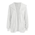 thumbnail image 4 of UJNDER Women's Two Way Wear Longline Jacket Warm Open Cardigan with Pockets for Fall Winter White XXXXL, 4 of 5