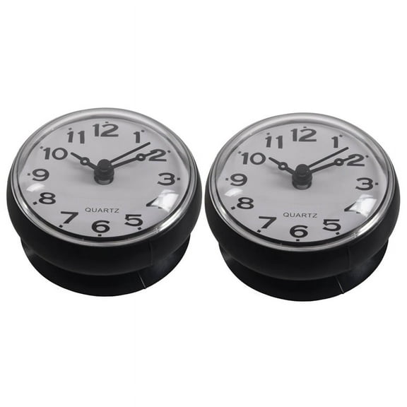 2X 7cm Waterproof Kitchen Bathroom Shower Clock Suction Cup Black