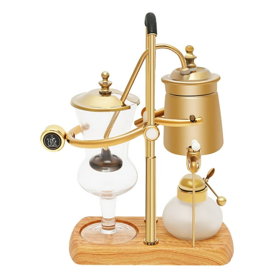 ChicHomey Golden Siphon Coffee Maker, Retro Balance Siphon Coffee Maker,Gravity Brewing,Free-Standing Mount Type,For kitchens, coffee shops