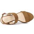 thumbnail image 4 of Sandalias Talón Abierto Plataforma Talón Grueso Para Mujeres Marrón 39, 4 of 7