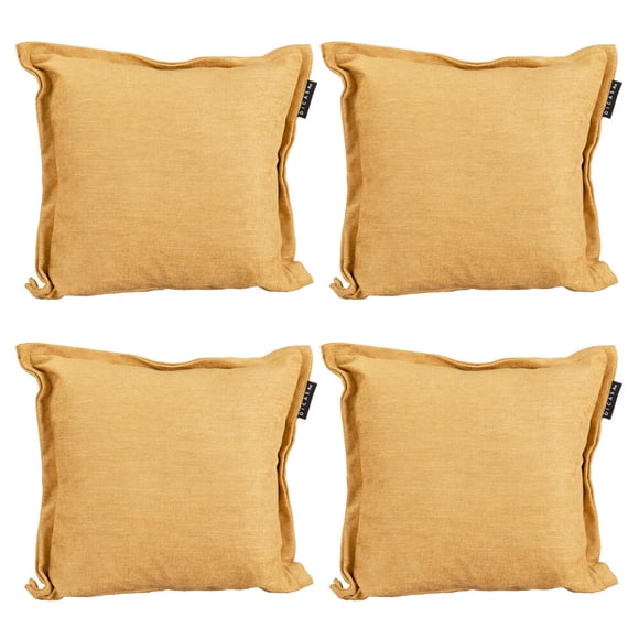 Cojin Decorativo Cuadrado Set de 4 DICASA Mostaza