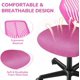 thumbnail image 4 of Songqin Students Cute Desk Chair Low-Back Armless Study Chair w/Lumbar Support Adjustable Swivel Chair in Home Bedroom School, Rose Red, 4 of 11