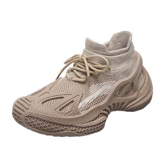 Womens Shoes,Sneakers Breathable Mesh Platform On Dad Shoes Casual Sports Footwear For Everyday Wear,Shoes for Women,Khaki,9.5