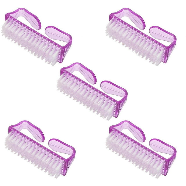Purple Nail Dust Manicure Brush for Cleaning 5Pcs Nail Cleaning Tools