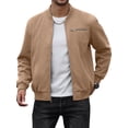 thumbnail image 3 of Colsmile Men's Faux Suede Bomber Jacket, Casual Lightweight Vintage Varsity Coat Zip Up Outerwear, 3 of 8