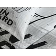 thumbnail image 4 of Ambesonne Fitness Quilted Bedspread Set 3 Pcs, Dumbbell Hand Sketch, King Size, Black Grey White, 4 of 5