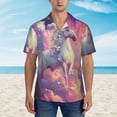 thumbnail image 4 of Lsque Colorful Cloud White Horse pattern Hawaiian Shirt for Men, Unisex Summer Beach Casual Short Sleeve Button Down Shirts-3X-Large, 4 of 9