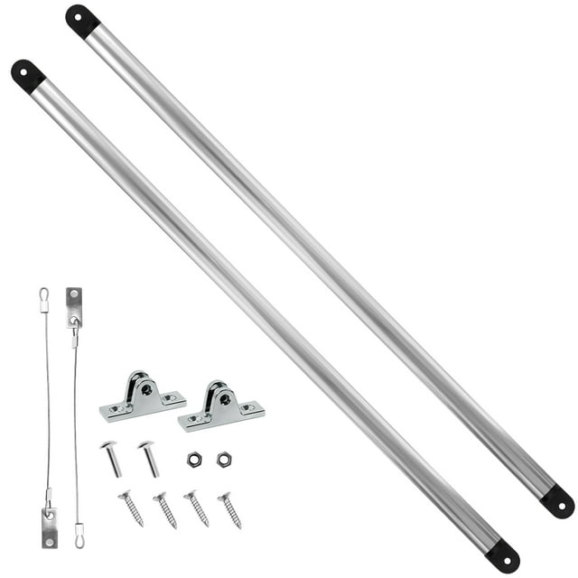KNOX Bimini Top Rear Support Pole Kit, Marine Grade Aluminum 1” Frame Tube, Deck Hinge and Quick Release Pins Bimini Top Hardware, Universal Fit for 3-4 Bow Bimini Top, All Fittings Included 2-Pack