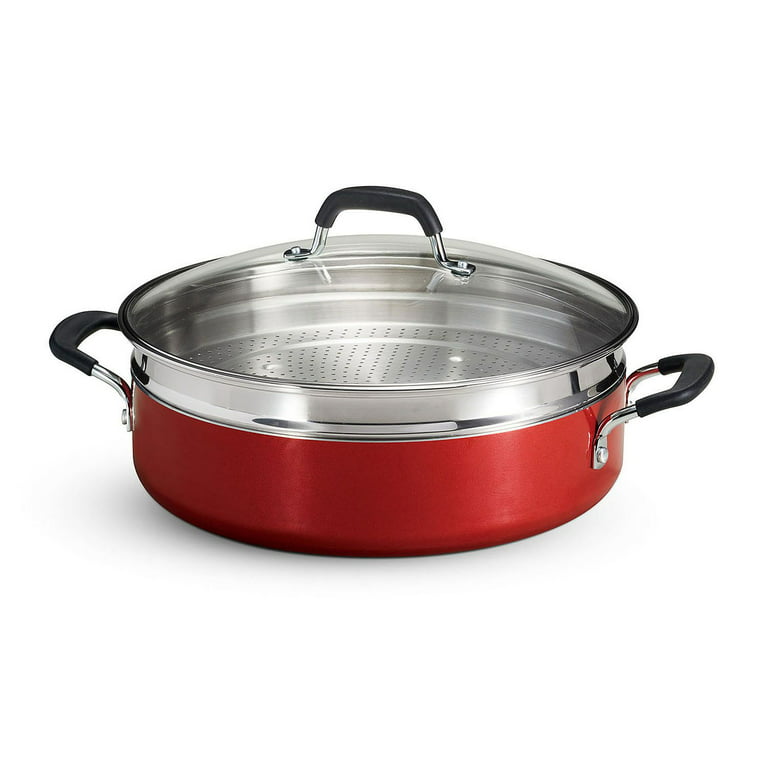 TRAMONTINA 4 qt Pan with Steamer Red ()