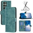 thumbnail image 1 of ELEHOLD Wallet Case for Samsung Galaxy S23 Ultra, Embossed Pattern Flip Folio Card Slots Kickstand Magnetic Clasp Premium Leather Wallet Case for Samsung Galaxy S23 Ultra,Green, 1 of 8