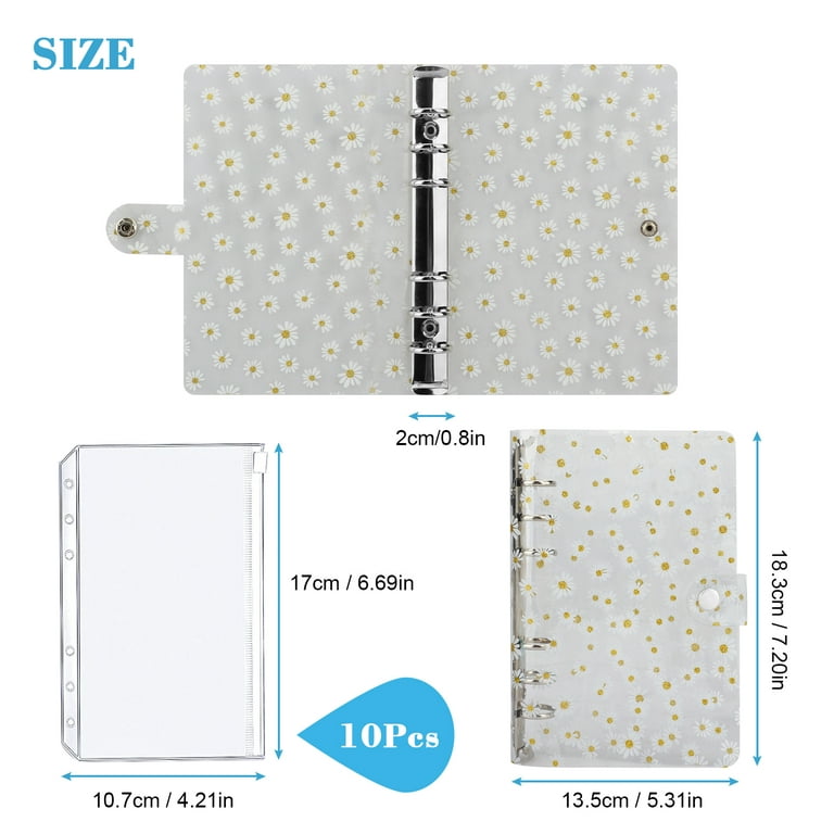 A7 Binder Wallet with Zipper Envelopes - Mini Money Organizer for Saving,  Budget Cash Envelope System, Ring Binder with Pockets, Sheets and Stickers