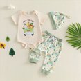 thumbnail image 5 of CAUYDY 3M 6M 9M 1T 2T Toddler Boy Romper Set Baby Boys Short Sleeve Clothes Infant Fall Winter Bodysuit Newborn Outfit Sizes 9-12 Months,Beige, 5 of 7