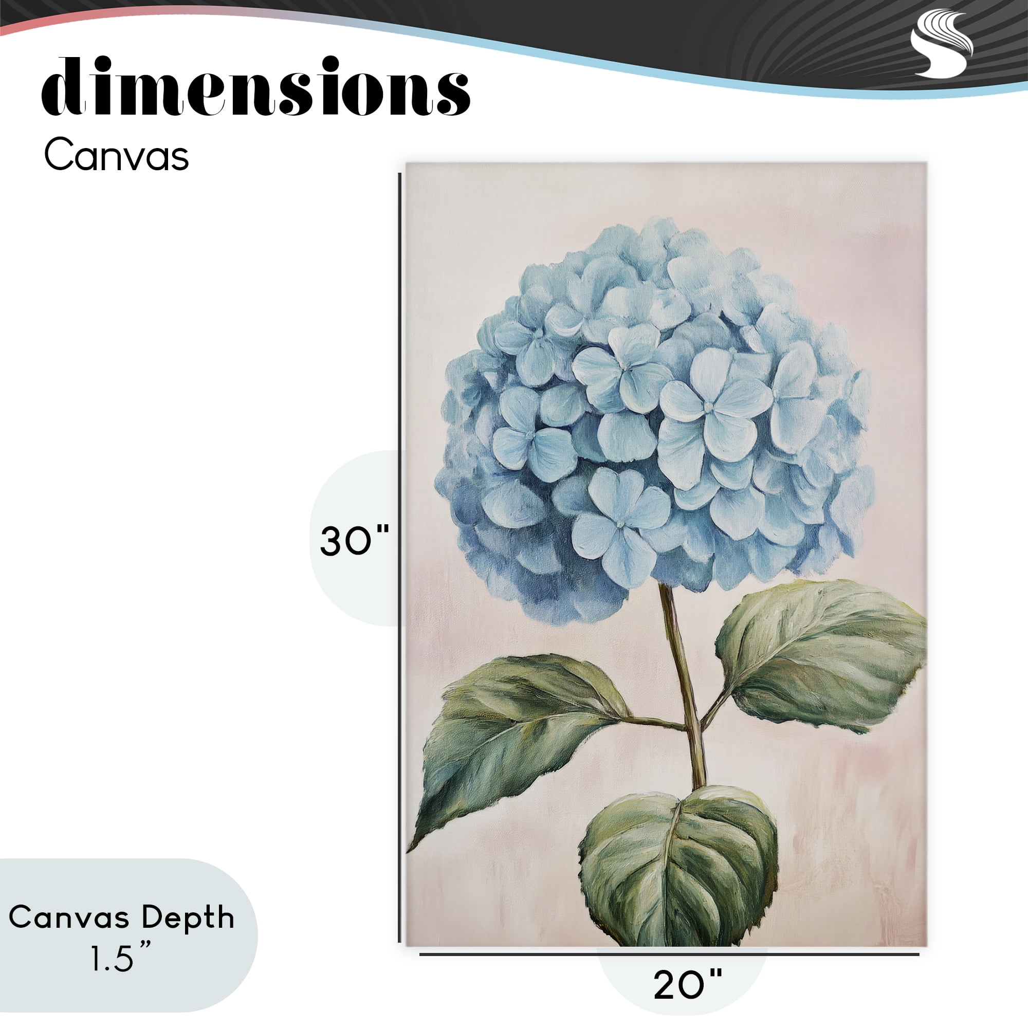 Stupell Industries Delicate Baby Blue Hydrangea Canvas Wall Art, design by Petal Prints Design
