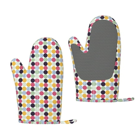 

Lafuoo Polka Dot Pattern Silicone Anti-Scalding Gloves Hanging Rope Gloves are Suitable for Kitchen Utensils for Kitchen Baking Cooking Outdoor Barbecue