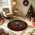 thumbnail image 6 of 3D Illusion Christmas Rugs,23.62" Optical Illusion Round Mat, Machine Washable, Velvet Christmas Decor, Living Room & Bedroom, Festive Holiday Decor(B), 6 of 6