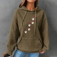 thumbnail image 2 of Clearance！Hoodies Waffle Sweatshirt Plus Size Long Sleeve Womens Tops Cute Dog Paw Print Kawaii Hooded Hoodie Tops Loose Fit Casual Hooded Pullover Sweatshirts with Pocket, 2 of 4