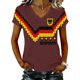 thumbnail image 1 of Women's Germany Football Graphic T-Shirt, V-Neck Casual Letter Print T-Shirt, Fashion Short Sleeve Graphic Tee, Summer Daily Lightweight Tops for Soccer Tournament 2026 Wine Size: S, 1 of 4