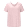 thumbnail image 4 of Lolmot Summer Tops for Women 2023 Trendy Summer Plus Size Casual V Neck T Shirts for Women Mesh Short Sleeve Dressy Tops Shirts, 4 of 4