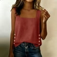 thumbnail image 2 of Rvasteizo Tank Tops for Women Fashion Button Front Solid Sleeveless Light Summer Ladies Daily Loose Relaxed Camisole Blouse, 2 of 5