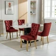 thumbnail image 2 of Dining Room Chairs with Velvet Fabric Dining Chairs with Golden Stainless Steel Plating Legs, Backrest and Button Velvet Fabric DesignLuxury Home Furniture for Dining Room(Burgundy Set of 4), 2 of 11