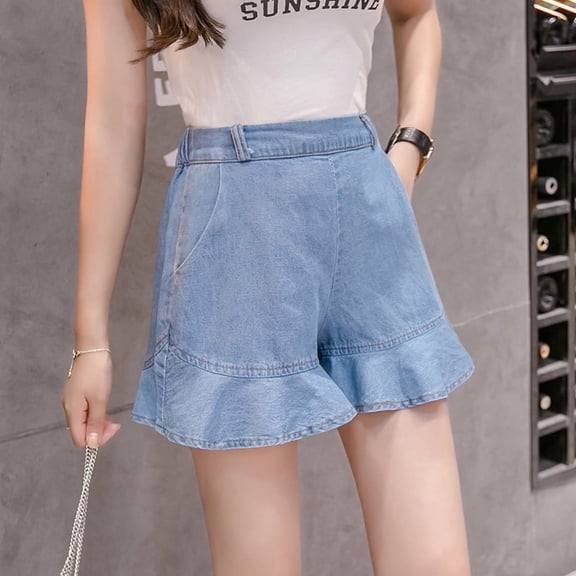 Denim shorts with elastic waist 1773656644769097