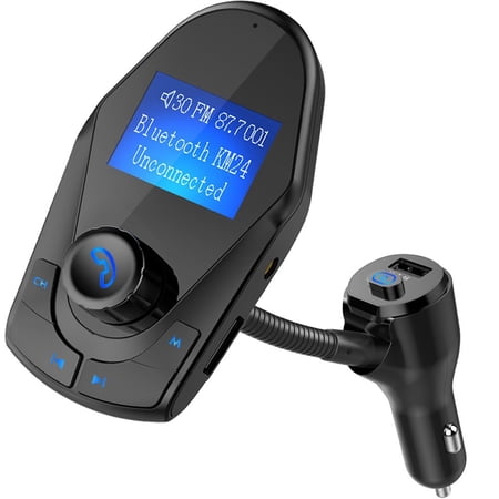Nulaxy KM24 Bluetooth FM Transmitter Wireless Hands Free Car Kit Power On/Off Button