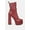Burgundy, variant on Meows Faux Leather High Heel Platform Ankle Boots