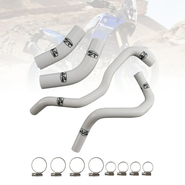 kit de Tuyau de Radiateur en Silicone pour Yamaha Tenere 700 2019-2024 Blanc