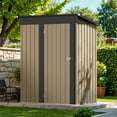 thumbnail image 5 of LiteHaven Outdoor Storage Shed Lockable Metal Garden Shed Steel Anti-Corrosion Storage House with Single Lockable Door for Backyard Outdoor Patio Brown 5'x3', 5 of 8
