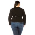 thumbnail image 3 of Women's Plus Size Collarless Button Down Jacket with Belt Accent, 3 of 7