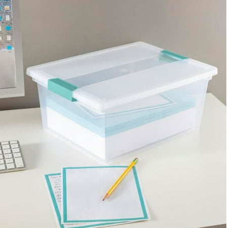 Sterilite - Plastic Deep Storage Container Bin with Latching Lid (4 Pack)