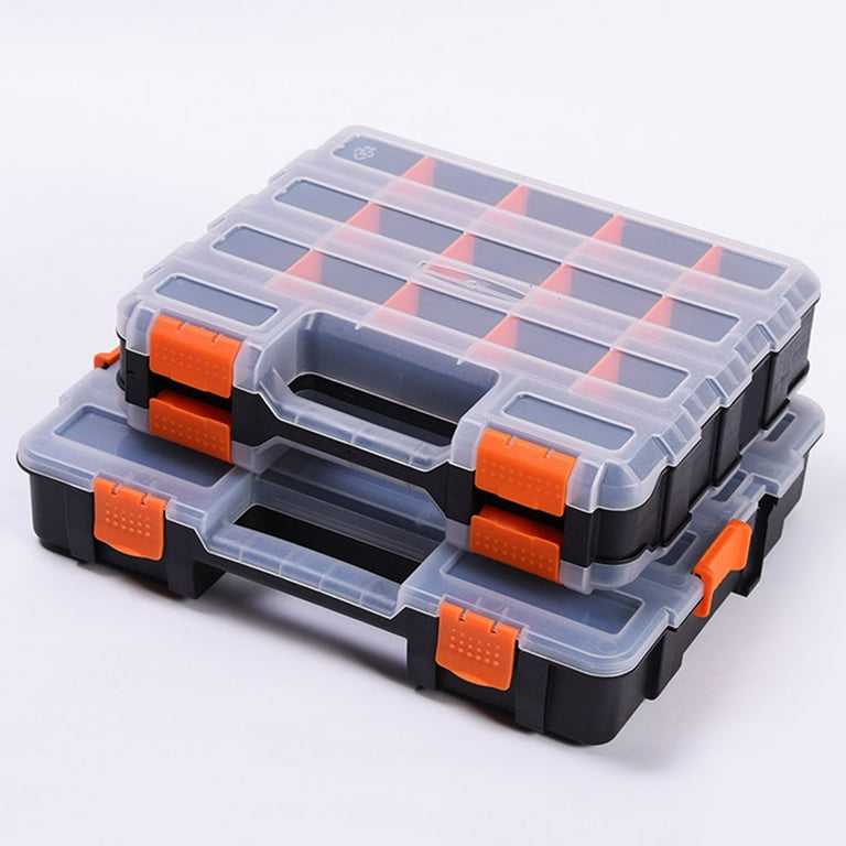 Huayishang Tool Box Clearance, Double Sided Portable Plastic Hardware Tools  Accessories Box Electronic Components Sorting Box Parts Box Storage Box