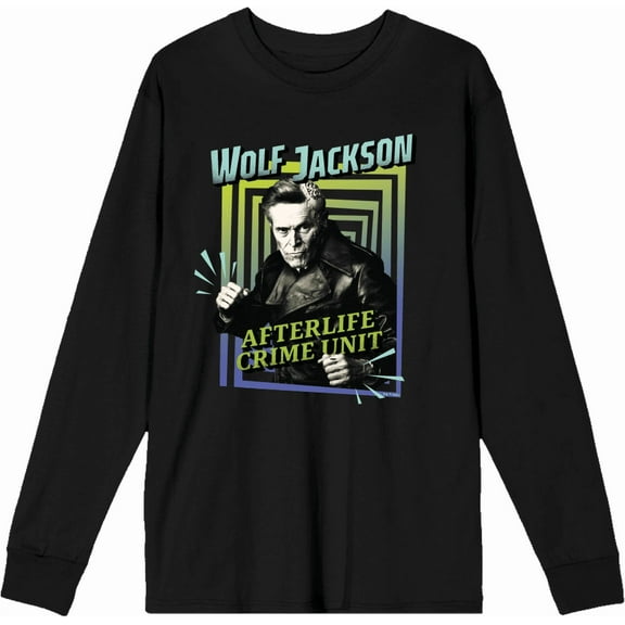Beetlejuice Beetlejuice Wolf Jackson Afterlife Adult Black Crew Neck Long Sleeve Tee-Medium