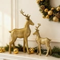 thumbnail image 5 of Gold Christmas Reindeer for Winter – Set of 2 Xmas Reindeer Figurines – Modern Black Christmas Deer Statues for Living Room, Mantel Table Christmas Decor Indoor, 5 of 14