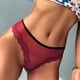 thumbnail image 4 of Gibobby Ropa interior de encaje sexy Bragas de encaje para mujer, calzoncillos de cintura con corazón, Tanga, ropa interior, lencería(Vino,G), 4 of 5