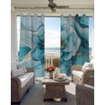 thumbnail image 6 of Teal Floral Marble Blackout Curtains for Bedroom Living Room Darkening Curtains 84 Inch Length 2 Panels Set Modern Abstract Impressionist Art Window Curtain Window Treatment Grommet Drapes 42"x84", 6 of 9