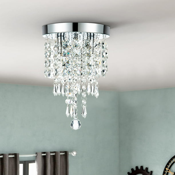 2 Light 8 Modern Crystal Chandelier For Bulbs With Flush Mount And Chrome Canopy Com 2 Light 8 Modern Crystal Chandelier, Princess 8 Light Crystal Chandelier Wayfair