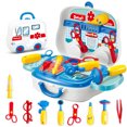 thumbnail image 4 of Multifunctional Kids Pretend Play Set with Kitchen Utensils, Vanity, Cash Register & Doctor Tools in Portable Travel Suitcase - Interactive Plastic Toy for Cognitive & Skill Development, Lightweight, 4 of 5